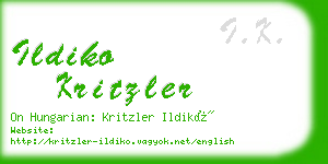 ildiko kritzler business card